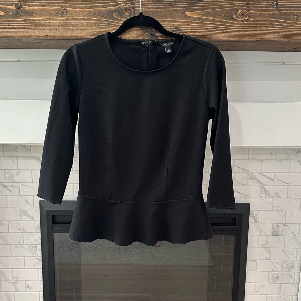 Ann Taylor Black Peplum Blouse 4 for $20